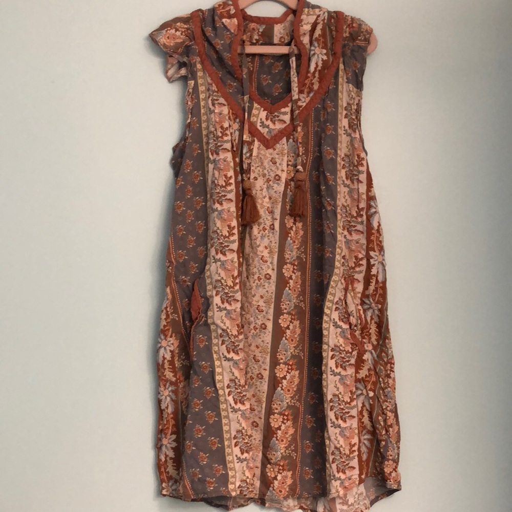 Faherty Floral Print Tassel Mini Dress